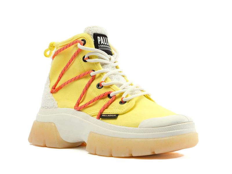 Women's Palladium Pallawave Lace It High Tops Yellow | UAE  XONGF1846