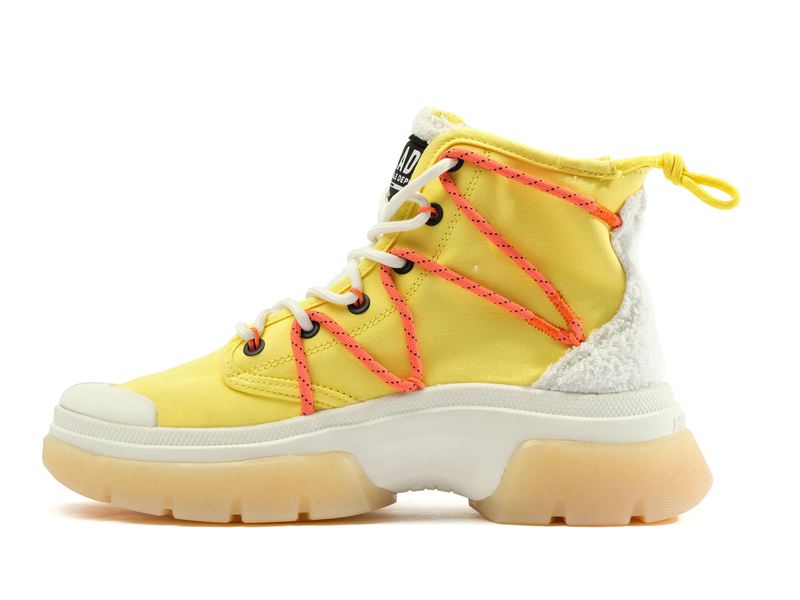 Women's Palladium Pallawave Lace It High Tops Yellow | UAE  XONGF1846