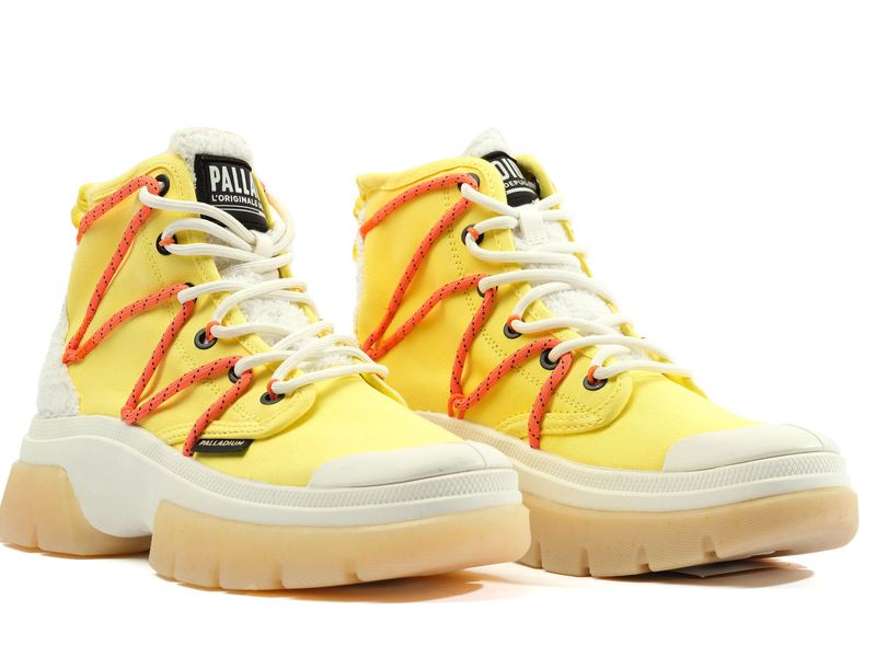 Women's Palladium Pallawave Lace It High Tops Yellow | UAE  XONGF1846