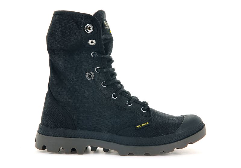 Women's Palladium Pampa Baggy Wax Boots Black | UAE  EAQGR1753