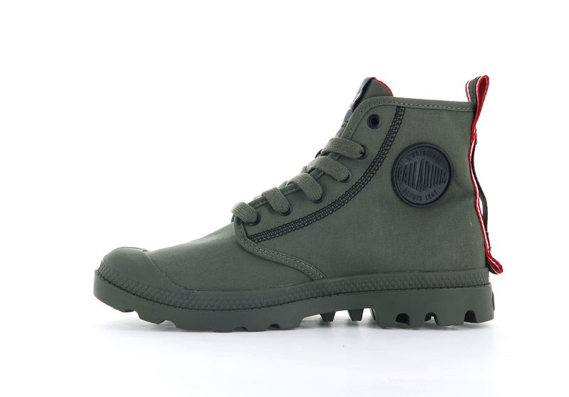 Women's Palladium Pampa Dare 2 Survive High Tops Olive | UAE  UCQBT7643