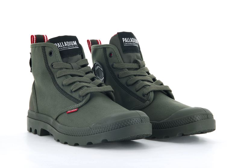 Women's Palladium Pampa Dare 2 Survive High Tops Olive | UAE  UCQBT7643