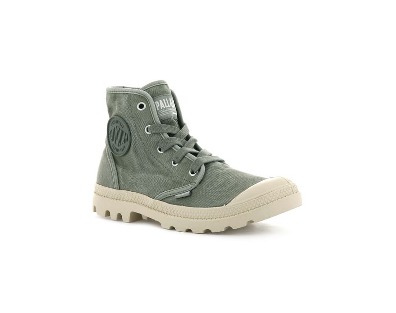 Women's Palladium Pampa Hi Boots Olive | UAE  MNXWK9840