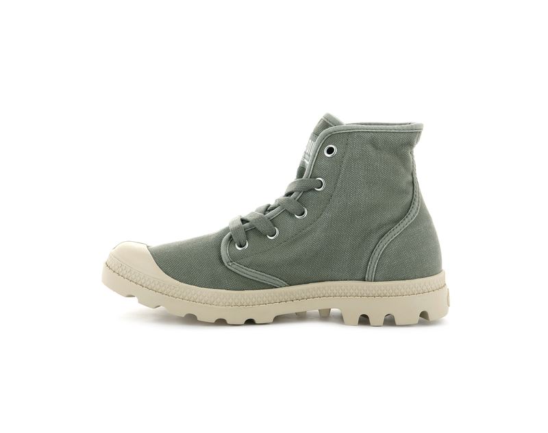 Women's Palladium Pampa Hi Boots Olive | UAE  MNXWK9840