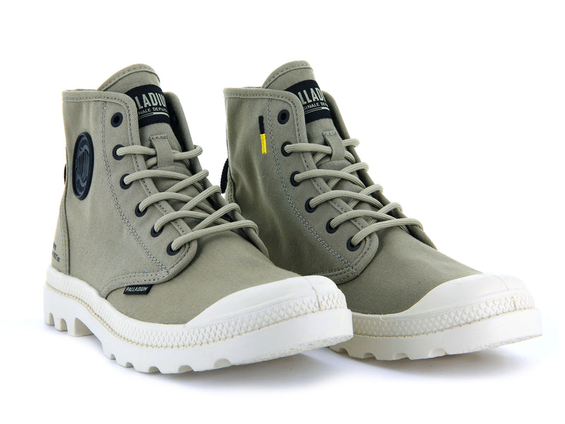 Women's Palladium Pampa Hi Htg Supply Boots Olive | UAE  ENTXI1257