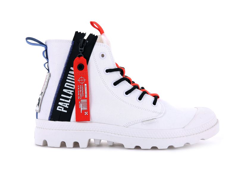 Women\'s Palladium Pampa Hi Ticket To Earth Boots White | UAE  GLFUK7091