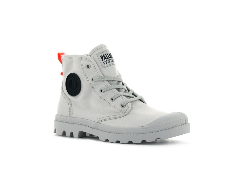 Women's Palladium Pampa Hi Twill Boots Grey | UAE  KDGJN6734