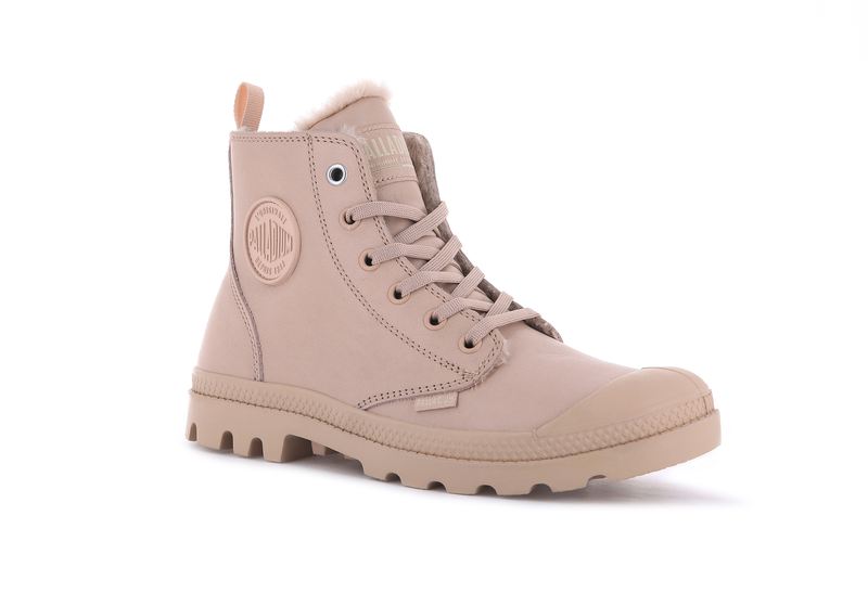 Women's Palladium Pampa Hi Zip Leather S Boots Light Rose | UAE  ISOJV4067