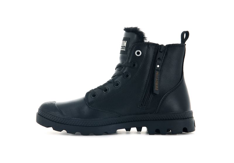 Women's Palladium Pampa Hi Zip Leather S High Tops Black | UAE  KFSXQ1870