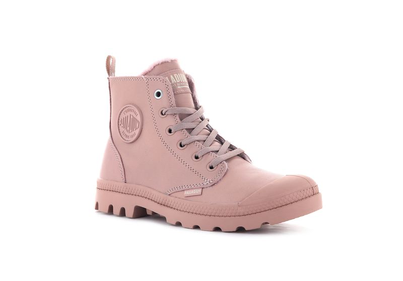 Women's Palladium Pampa Hi Zip Leather S Boots Rose | UAE  LBDIZ3591