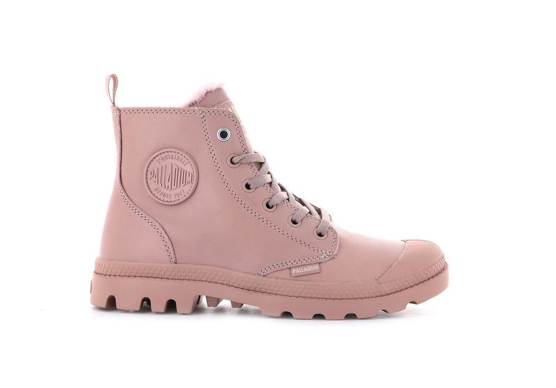 Women\'s Palladium Pampa Hi Zip Leather S Boots Rose | UAE  LBDIZ3591