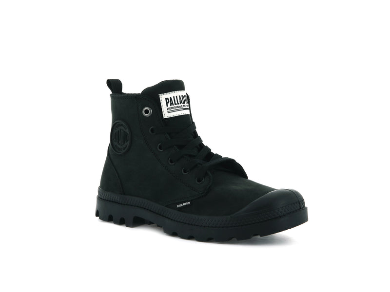 Women's Palladium Pampa Hi Zip Nubuck Boots Black | UAE  DQZEP9408