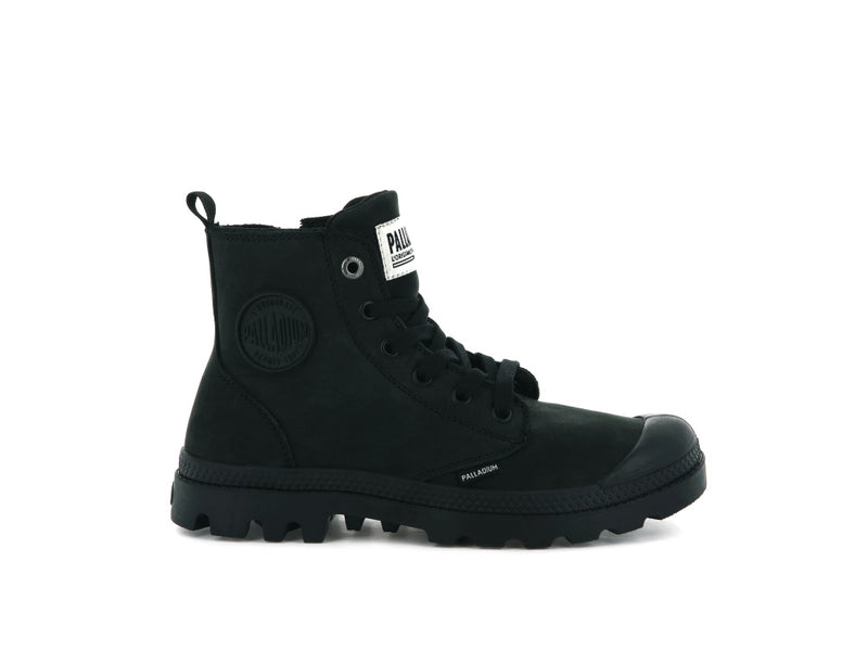 Women\'s Palladium Pampa Hi Zip Nubuck Boots Black | UAE  DQZEP9408