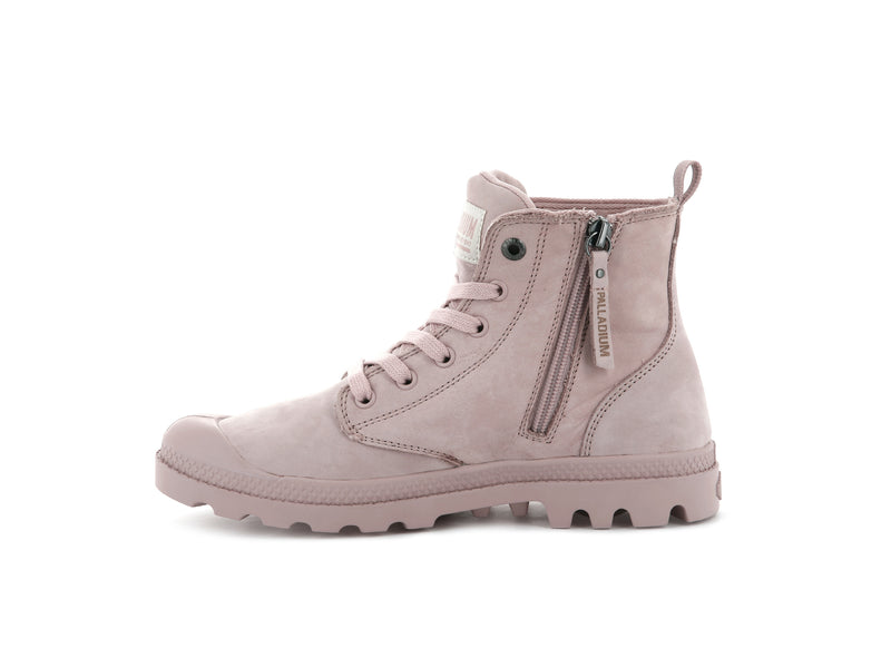 Women's Palladium Pampa Hi Zip Nubuck Boots Rose | UAE  NGEJL9748