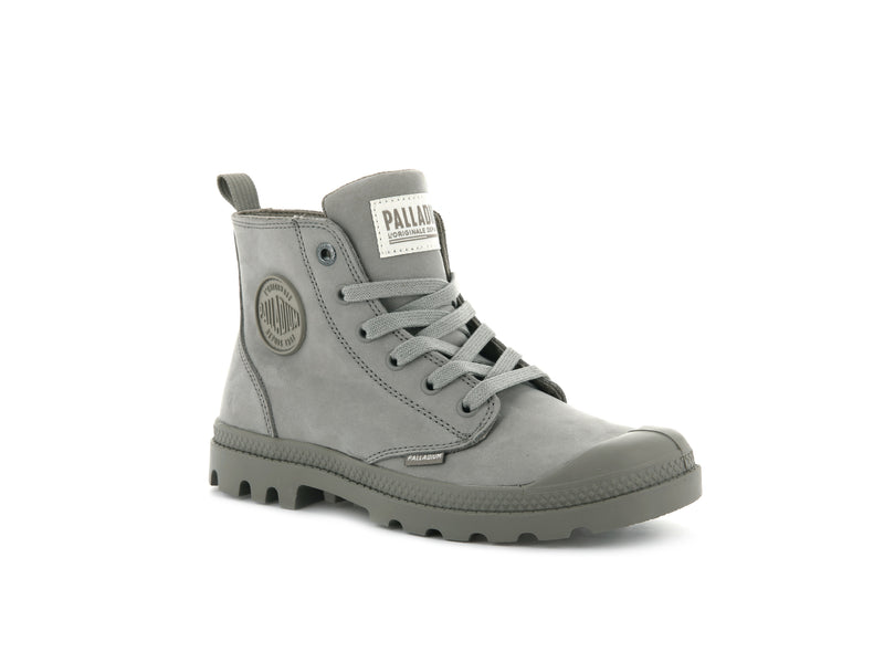 Women's Palladium Pampa Hi Zip Nubuck Boots Grey | UAE  TNXGS3597