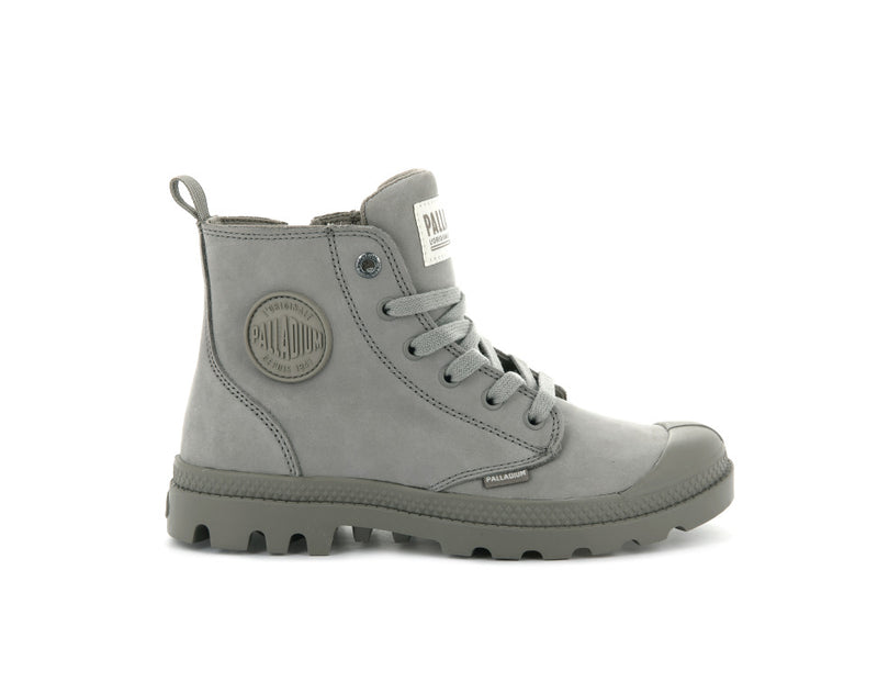 Women\'s Palladium Pampa Hi Zip Nubuck Boots Grey | UAE  TNXGS3597