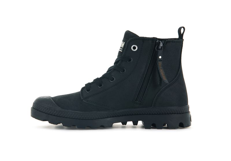 Women's Palladium Pampa Hi Zip Sl Boots Black | UAE  QBZNI7092