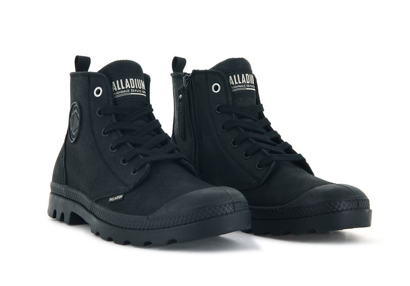 Women's Palladium Pampa Hi Zip Sl Boots Black | UAE  QBZNI7092