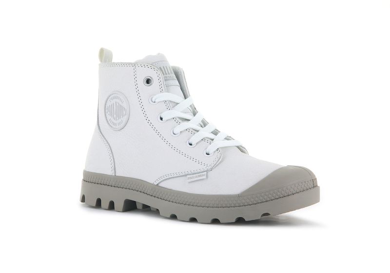 Women's Palladium Pampa Hi Zip Sl Boots White | UAE  WJDZS3840