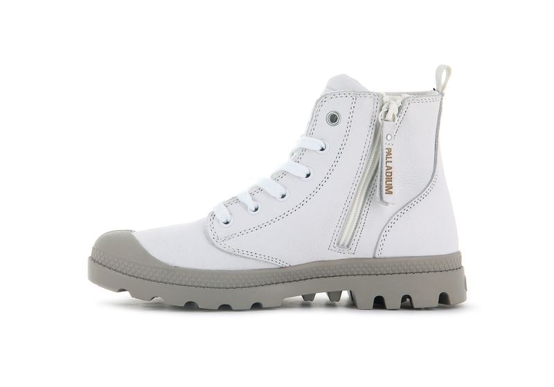 Women's Palladium Pampa Hi Zip Sl Boots White | UAE  WJDZS3840