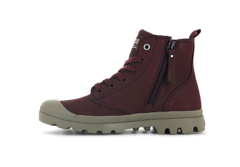 Women's Palladium Pampa Hi Zip Sl Boots Chocolate | UAE  WNAMI4893