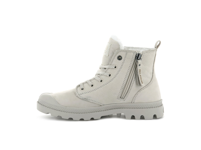 Women's Palladium Pampa Hi Zip Wl Boots Grey | UAE  SDLVA7293