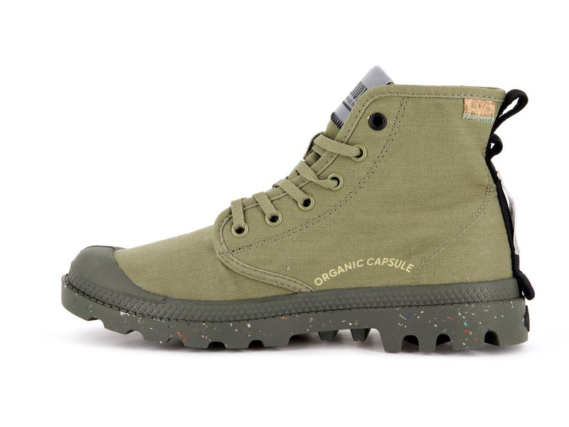 Women's Palladium Pampa Organic Metro Boots Olive | UAE  EUPDN9532