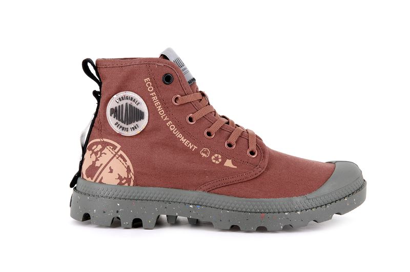 Women\'s Palladium Pampa Organic Metro Boots Copper Brown | UAE  PXIFE0169