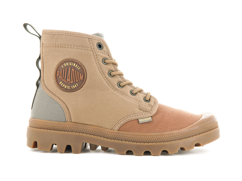 Women\'s Palladium Pampa Shade 75th High Tops Brown | UAE  ABXEL7164