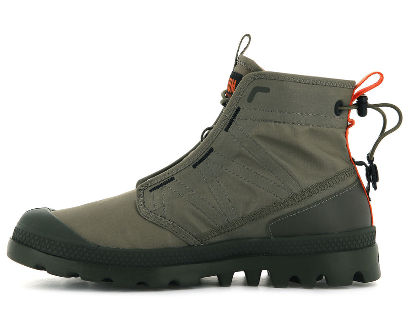 Women's Palladium Pampa Travel Lite Boots Olive | UAE  FXPHG1578