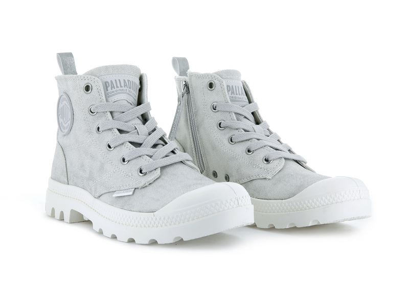 Women's Palladium Pampa Zip Desertwash Boots Grey | UAE  JCINO1320