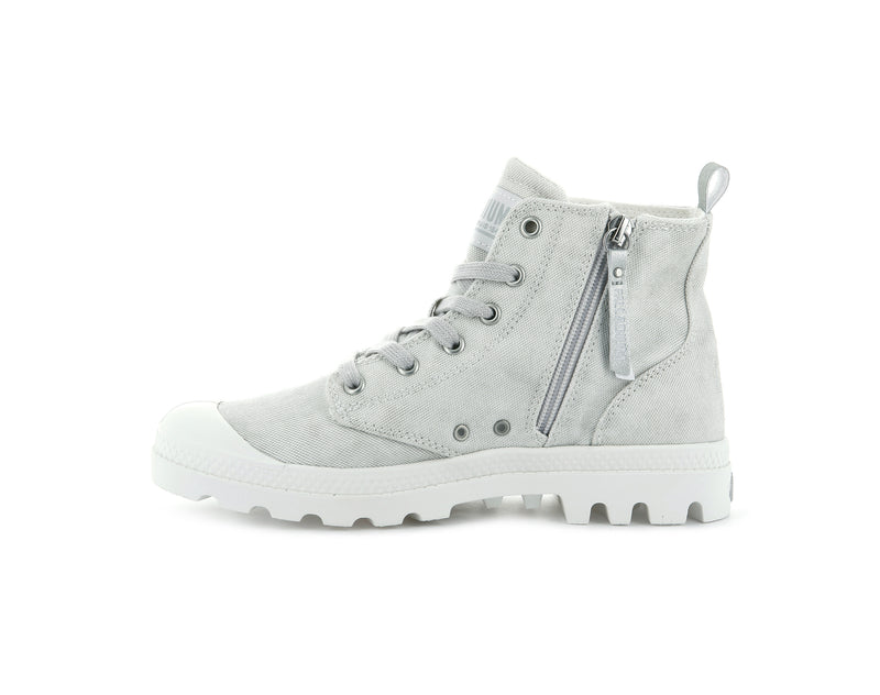 Women's Palladium Pampa Zip Desertwash Boots White | UAE  PVKCR4368