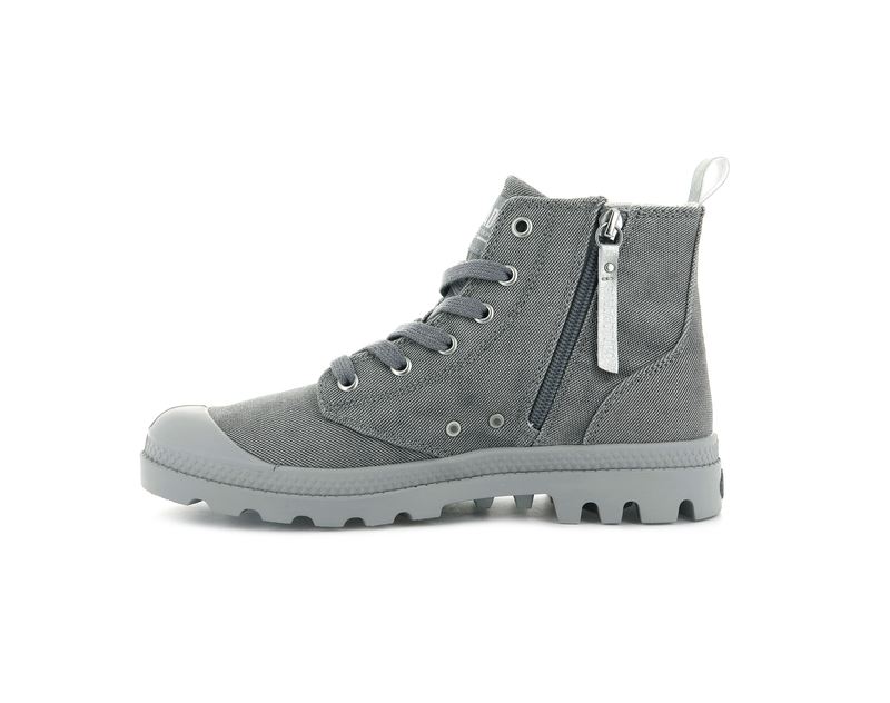 Women's Palladium Pampa Zip Desertwash Boots Dark Grey | UAE  SZLMJ0524