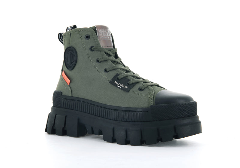 Women's Palladium Revolt Hi Tx Boots Olive | UAE  LXHFR8715