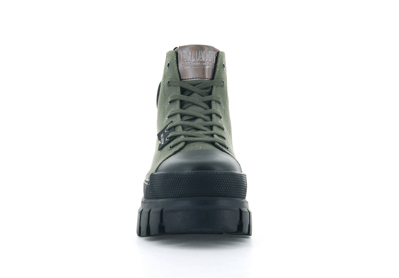 Women's Palladium Revolt Hi Tx Boots Olive | UAE  LXHFR8715