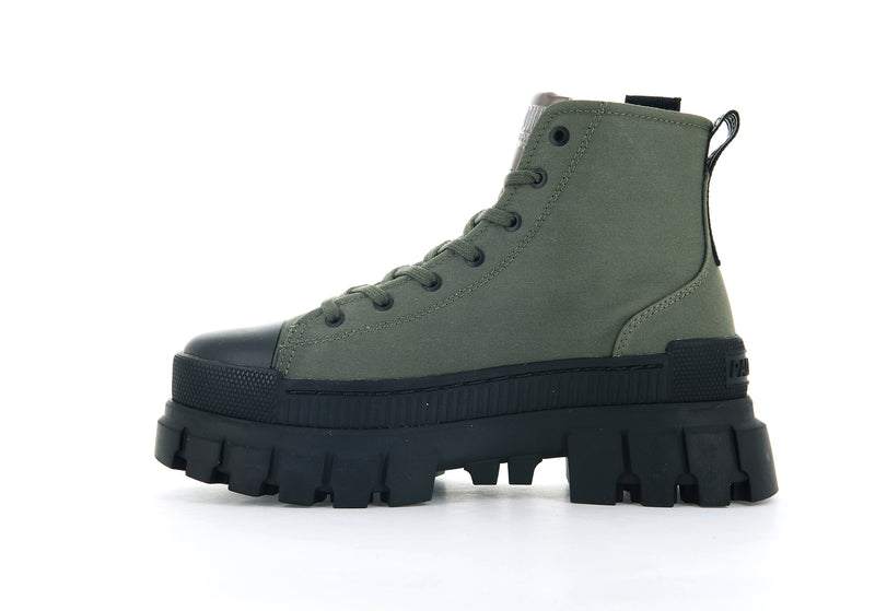 Women's Palladium Revolt Hi Tx Boots Olive | UAE  LXHFR8715