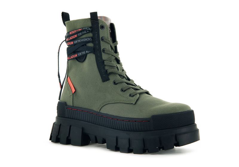 Women's Palladium Revolt Tx Boots Olive | UAE  HIUVR3542