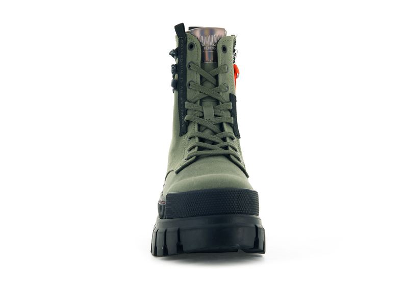 Women's Palladium Revolt Tx Boots Olive | UAE  HIUVR3542