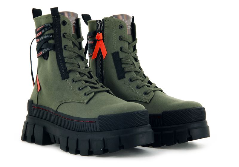 Women's Palladium Revolt Tx Boots Olive | UAE  HIUVR3542