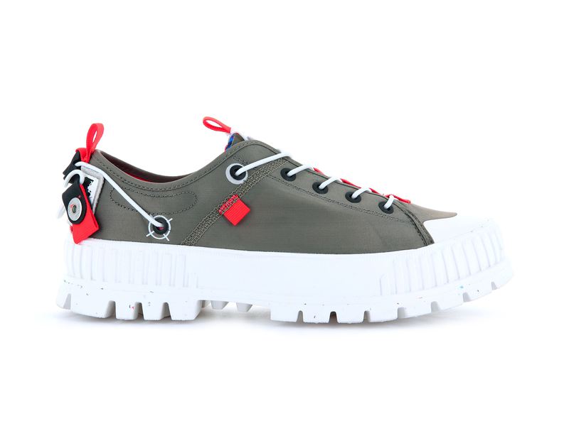 Kids' Palladium Pallashock Lo Ticket To Earth Low Tops Olive | UAE XSMAC6374