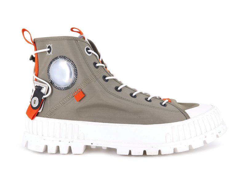 Kids' Palladium Pallashock Mid Ticket To Earth High Tops Beige | UAE VLXJK2349