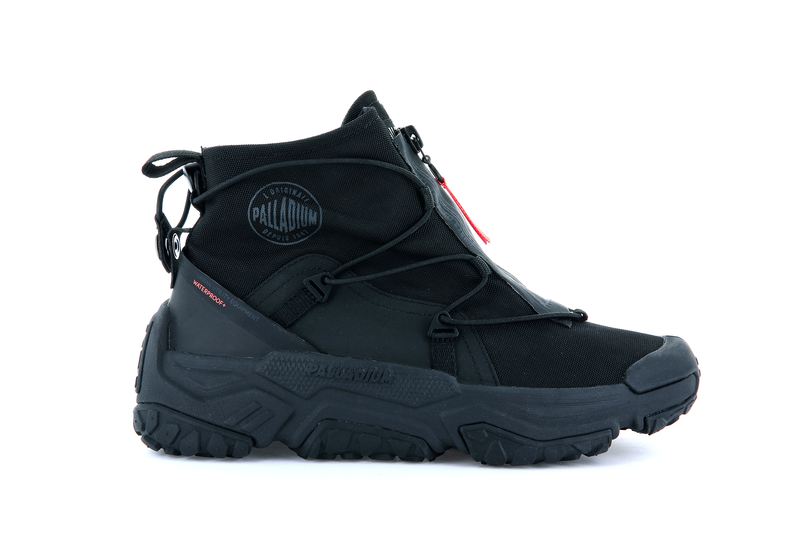 Men's Palladium Off-Grid Hi Zip Waterproof + Low Tops Black | UAE UZSJG9654