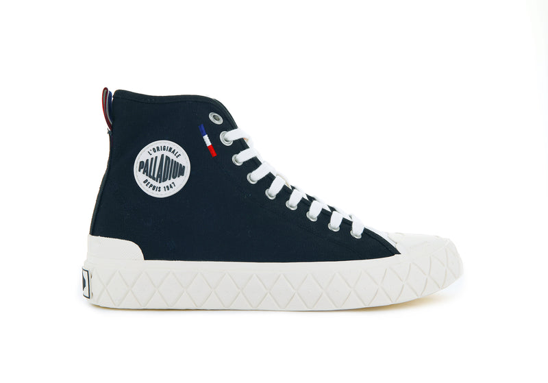 Men's Palladium Palla Ace Canvas Mid High Tops Black | UAE VTQRP9027