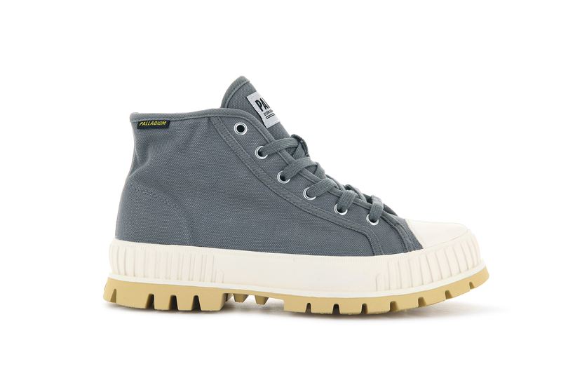 Men's Palladium Pallashock Mid Og High Tops Grey | UAE VCBUG8075