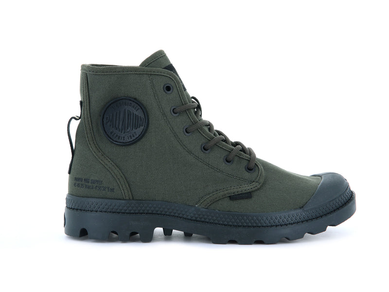 Men's Palladium Pampa Hi Htg Supply High Tops Green | UAE UNXDV8375