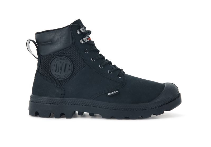 Men's Palladium Pampa Shield Wp+ Lux High Tops Black | UAE BZUDY0571