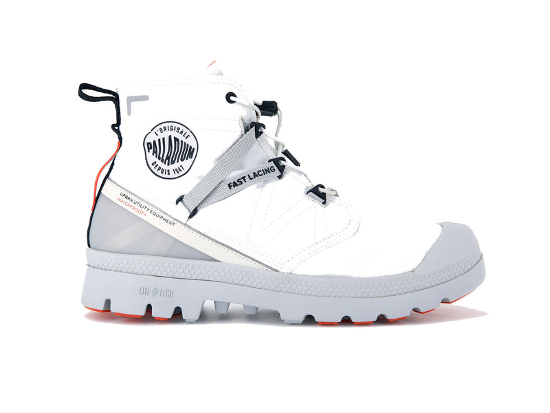 Men's Palladium Pampa Travel Lite+ Waterproof Boots White | UAE NYHWD5397