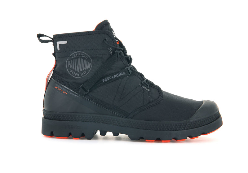 Men's Palladium Pampa Travel Lite+ Waterproof High Tops Black | UAE SQRGE5371