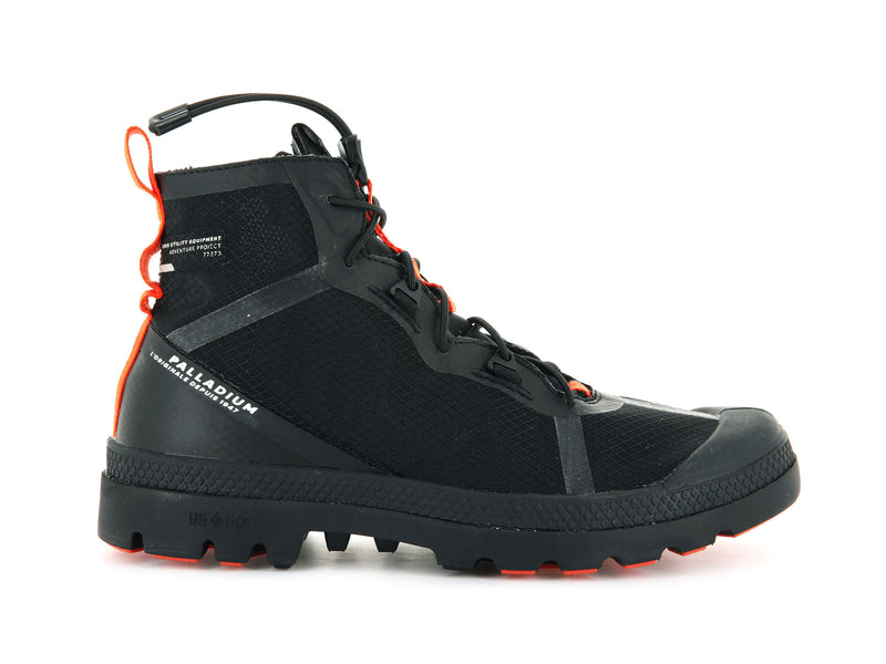 Men's Palladium Travel Lite+ Adventure Boots Black | UAE DXLPG5418