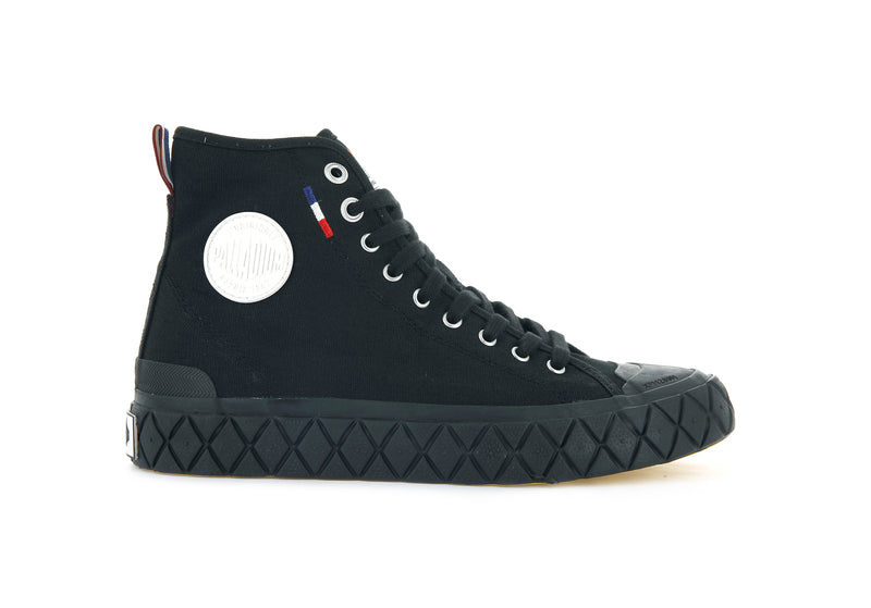 Women's Palladium Palla Ace Canvas Mid High Tops Black | UAE ECLGB9035